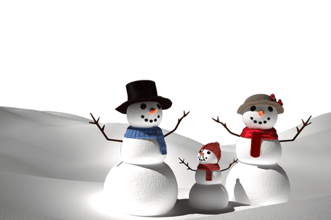 transparent snowman family celebrating christmas joyful winter theme - Download Free Stock Videos Pikwizard.com