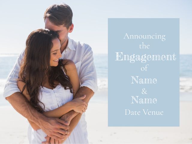 Romantic Beach Engagement Announcement Template - Download Free Stock Templates Pikwizard.com