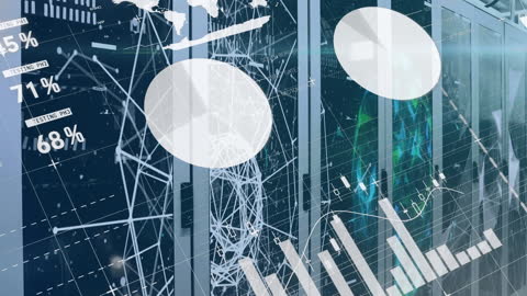 Digital Data Processing on Computer Servers with Futuristic Graphics