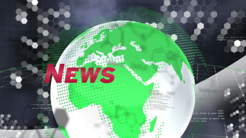 Animated News Graphics with Globe and Digital Interface