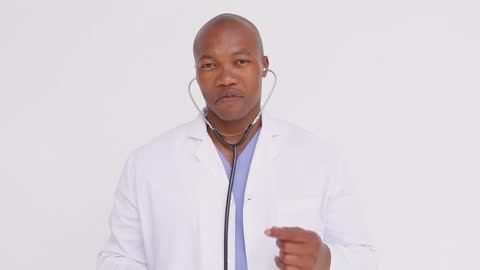 Doctor Smiling with Stethoscope in Modern Medical Environment