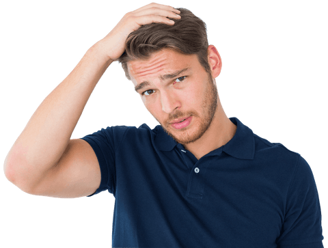 Transparent Background Man Running Hand Through Hair Confused - Download Free Stock Videos Pikwizard.com