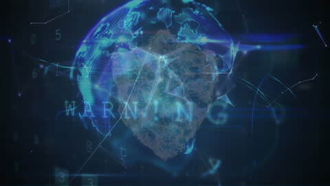 Digital Tech Warning over Glowing Globe