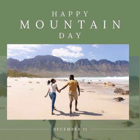 celebrating mountain day with scenic romantic beach walk - Download Free Stock Templates Pikwizard.com