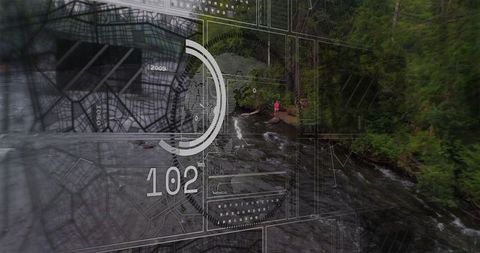 Augmented reality display in forest river terrain exploration