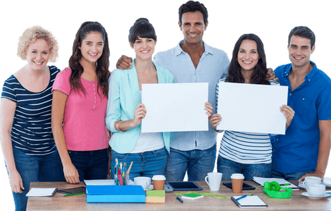Creative Business Team Holding Transparent Signboards Indoors - Download Free Stock Videos Pikwizard.com