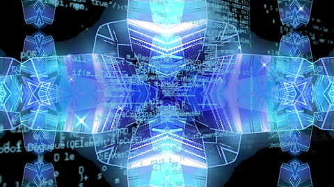 Abstract Digital Code and Kaleidoscopic Design