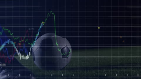 Soccer Ball and Graphs Symbolizing Sports Finance Trends