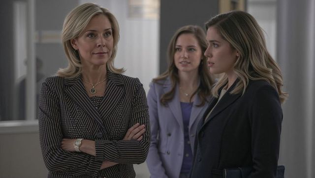 Female executives discussing strategy, showing leadership and teamwork in modern office