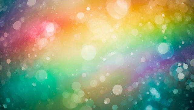 Vibrant multicolor bokeh gradient background with glowing orbs and soft light sparkle