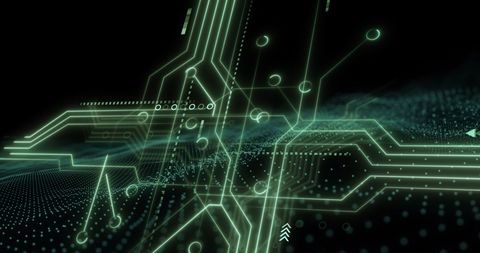 Digital Circuit Board with Data Flow Visualization - Download Free Stock Images Pikwizard.com