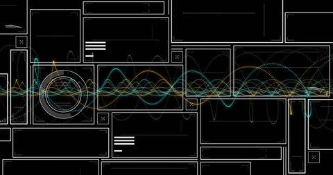Abstract Digital Waveform Visualization in Futuristic Dashboard
