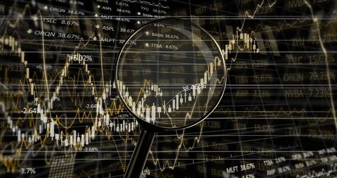 Magnifying Glass Analyzing Financial Data with Global Connections - Download Free Stock Images Pikwizard.com