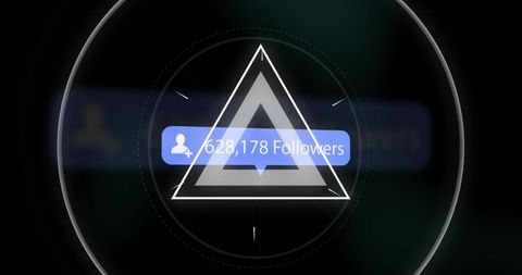 Increasing social media followers icon with digital effects