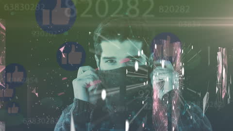 Digital Interface and Network Concept with Businessman