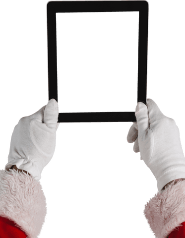 santa claus holding transparent digital tablet isolated - Download Free Stock Videos Pikwizard.com