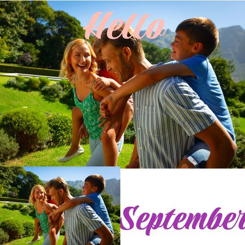 Family Enjoying Sunny Day in Garden Welcoming September