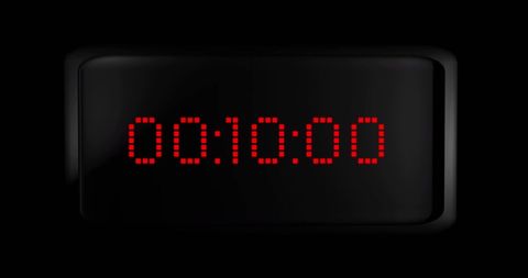 Digital Countdown Timer on Black Background