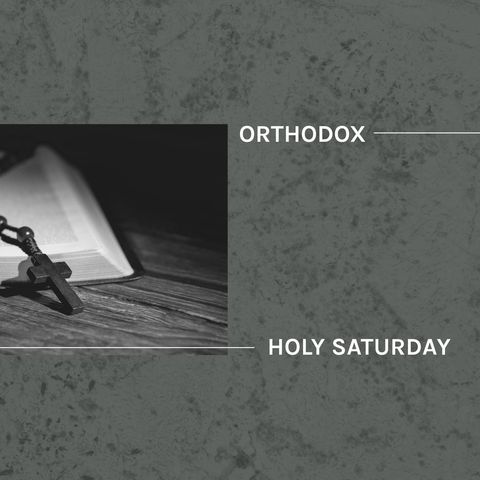 Orthodox holy saturday concept with bible and rosary cross