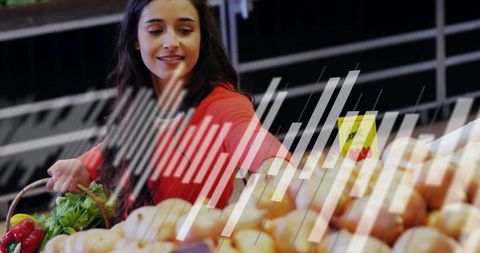 Woman Shopping for Fresh Produce in Futuristic Green Grocery Store - Download Free Stock Images Pikwizard.com