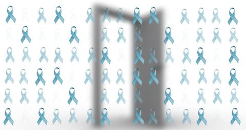 Seamless blue ribbons pattern on faded background