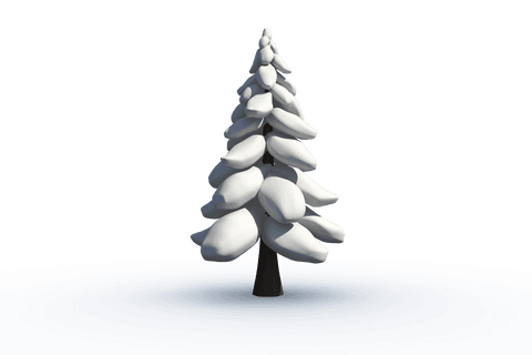 Transparent snow-covered christmas tree illustration