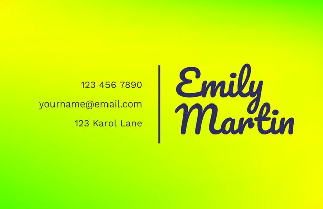 Vibrant Business Card with Bold Typography and Gradient Background - Download Free Stock Templates Pikwizard.com