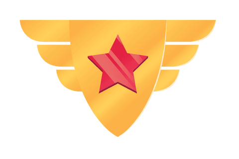 golden shield badge with red star on transparent background - Download Free Stock Videos Pikwizard.com