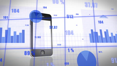 Smartphone with Digital Data Analytics Visualization