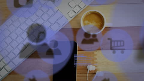 Modern Technology Concepts with Gadgets and Coffee