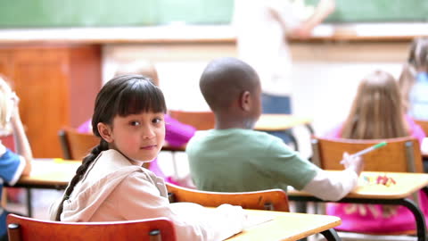 Diverse Classroom Students Engaged in Listening Activity