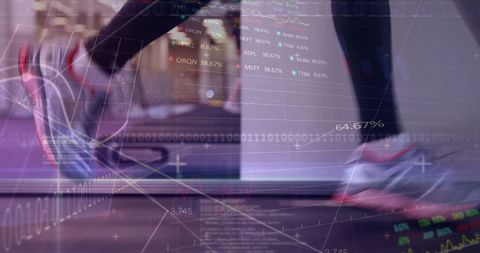 Overlay of Exercise and Financial Charts Representing Growth and Health