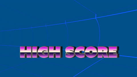 Retro Video Game High Score Graphic in Futuristic Blue Void