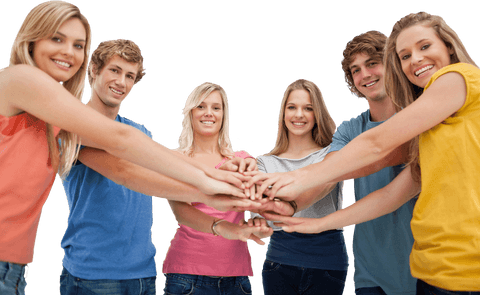 group of friends celebrating unity with hands stacked transparent background - Download Free Stock Videos Pikwizard.com