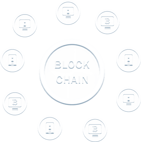 This illustration shows a transparent blockchain network structure with central focus on bitcoin symbols connected to various icons, representing digital currency and connected systems. Ideal for use in materials related to technology, blockchain innovations, cryptocurrency education, and financial systems. Can enhance content featured on educational websites, financial blogs, or technology presentations.