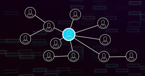 Futuristic digital network connection diagram