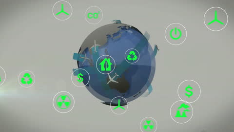 Digital Interface Highlighting Global Environmental Concepts