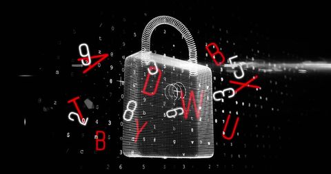 Digital Padlock and Numbers on Black Background Representing Cybersecurity - Download Free Stock Images Pikwizard.com