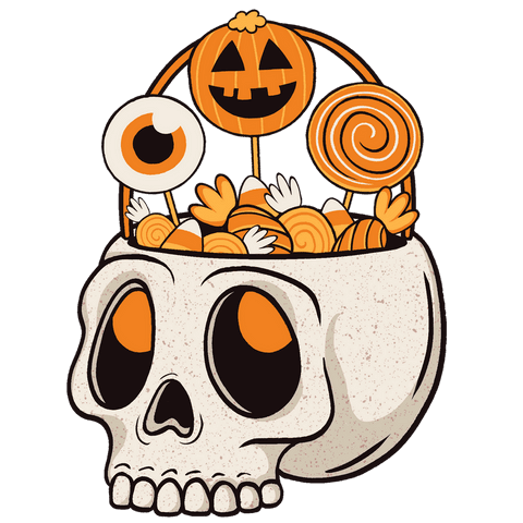 Gothic Skull Holding Halloween Candy on Transparent Background - Download Free Stock Videos Pikwizard.com