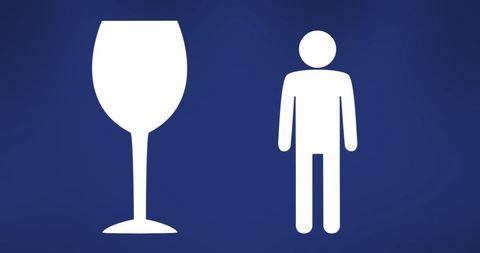 Wine Glass and Human Icon on Blue Background - Download Free Stock Images Pikwizard.com