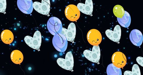 Colorful Balloons and Hearts Celebration Design - Download Free Stock Images Pikwizard.com