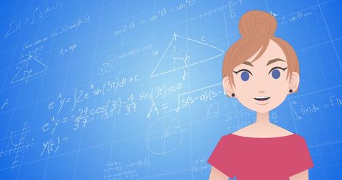 Animated Woman Discussing Mathematical Concepts Celebrating Mentoring Month - Download Free Stock Images Pikwizard.com