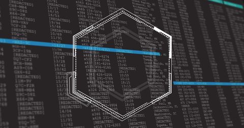 hexagon overlay with encrypted code display - Download Free Stock Images Pikwizard.com