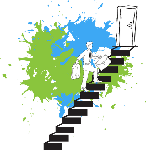 Businessman Walking Up Stairs Encouraging Career Climb Transparent Vector - Download Free Stock Videos Pikwizard.com