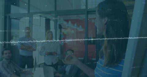 Presenting Data Insights in Modern Office with Team Collaboration