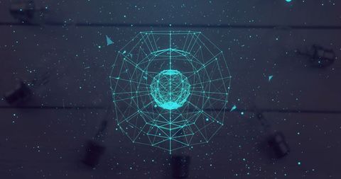 Digital Wireframe Globe with Futuristic Network Connections - Download Free Stock Images Pikwizard.com