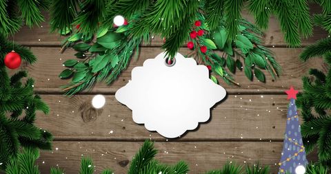 Wooden Background with Holiday Decorations and Snow - Download Free Stock Images Pikwizard.com
