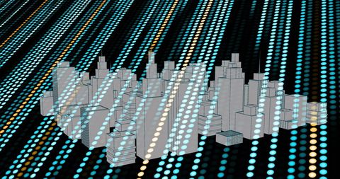 Futuristic Metaverse City with Digital Binary Code Lines - Download Free Stock Images Pikwizard.com