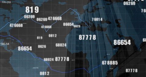 Digital Data Overlay on World Map and City Skyline - Download Free Stock Images Pikwizard.com