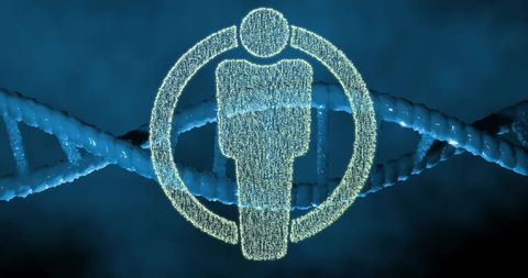 Human DNA Integration with Digital Interface Concept